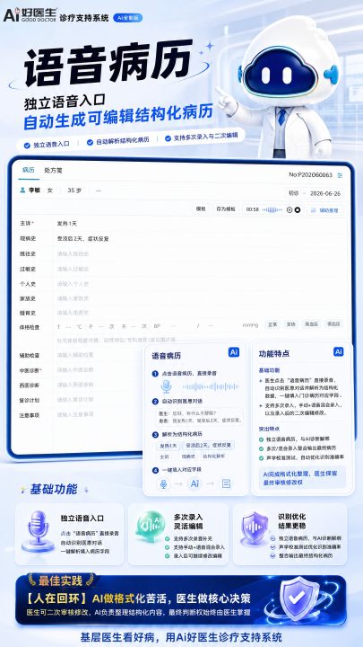 Ai好医生诊疗支持系统（Ai全能版）-语音病历